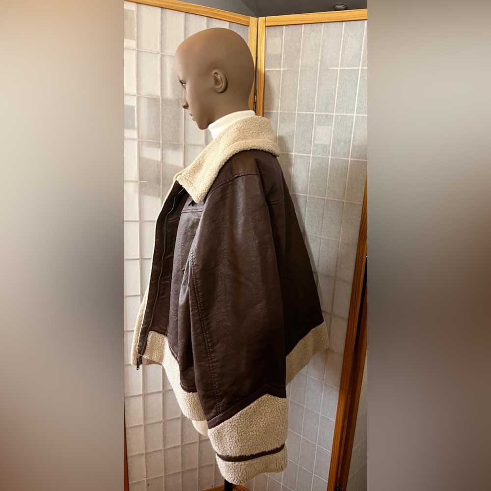 Universal Threads Brown Leather Jacket Size - image 4